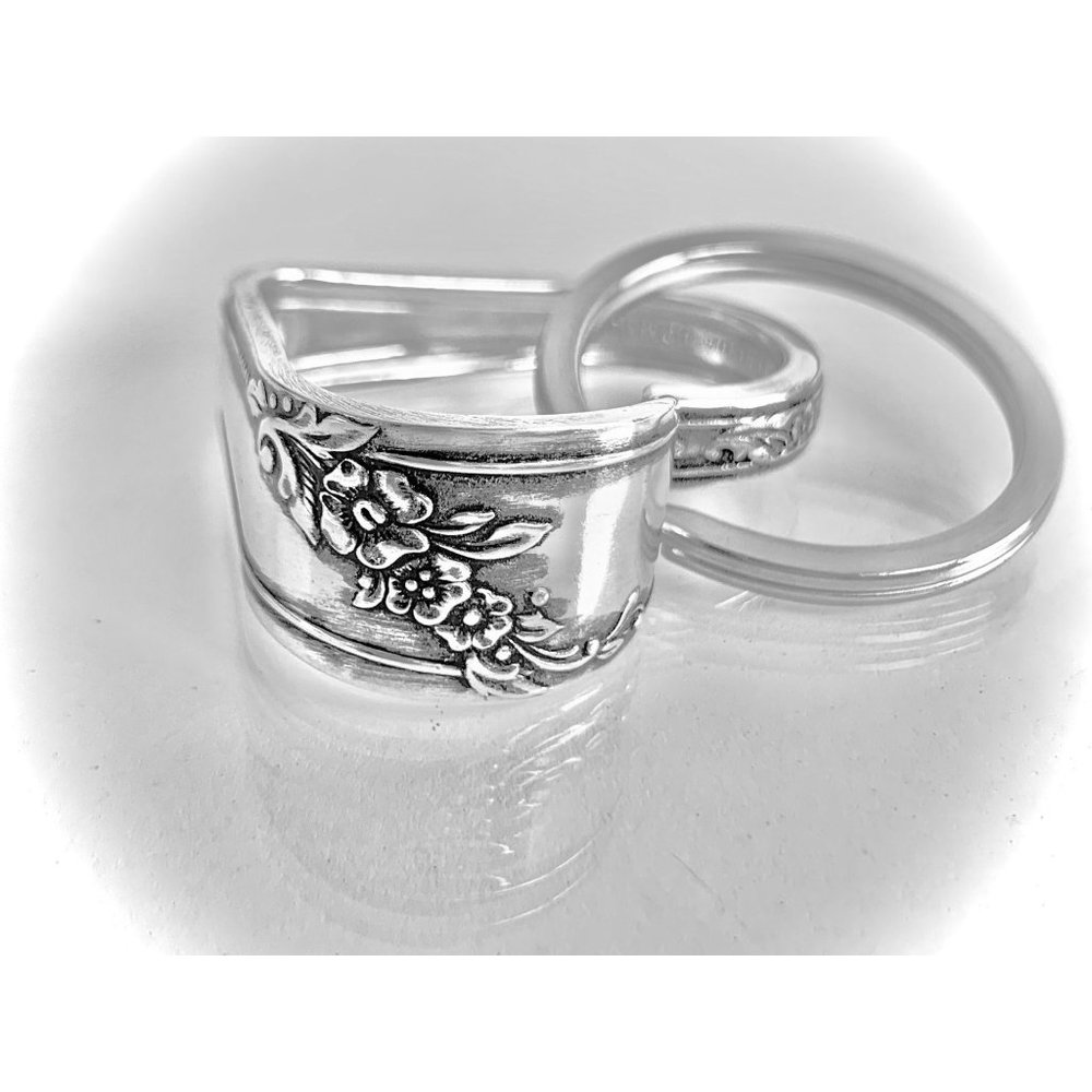 1946 Queen Bess Keychain, Floral, SIlverware Jewelry, New Driver Gift,, Christma